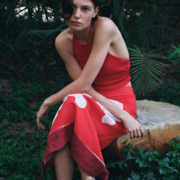 Zara ZW collection linen blend pencil skirt - Picture 10 of 11